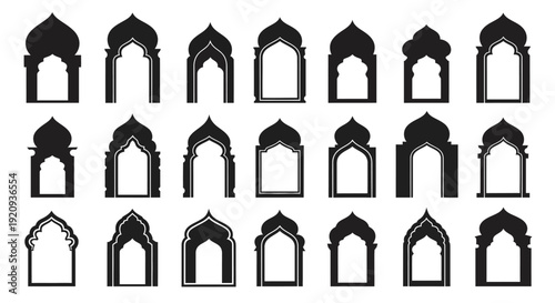 Collection of Islamic Archways and Window Designs, Traditional Architectural Elements