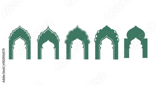 Collection of Traditional Islamic Arches and Doorways Vector Graphics