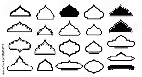 Collection of Islamic Geometric Decorative Frames and Borders Vector Graphics