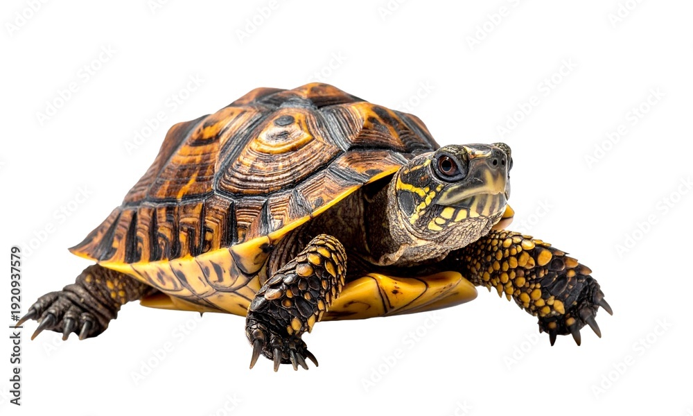 Obraz premium Eastern Box Turtle with Yellow and Black Shell