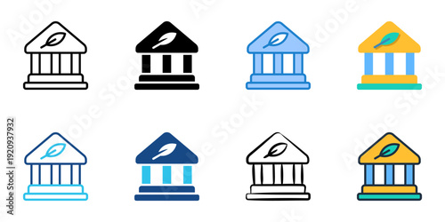 ESG icons set multiple style collection. Editable stroke 
