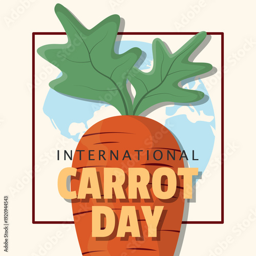 International Carrot Day Poster. Healthy Food Awareness Concept