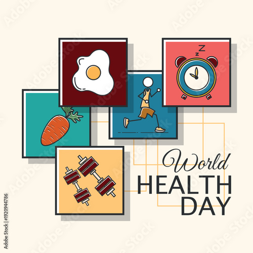 World Health Day Poster. Healthy lifestyle