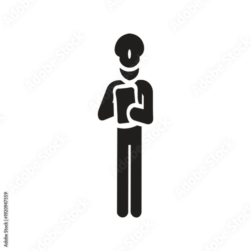 icon image of a police officer writing silhouette illustration The icon of a police officer writing generally depicts a law enforcement officer on duty taking a report, issuing a ticket, or documentin