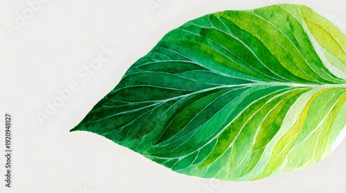 Closeup of a lush verdant green leaf with intricate details and patterns showcasing the beauty and complexity of the natural world