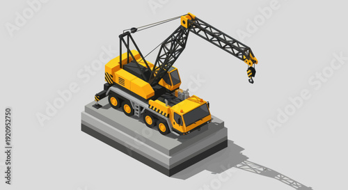 Heavy-duty mobile crane with extended boom for construction.