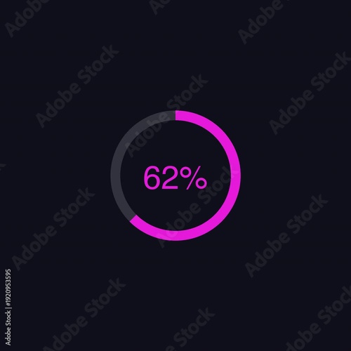 Gradient circular radial progress percentage animation