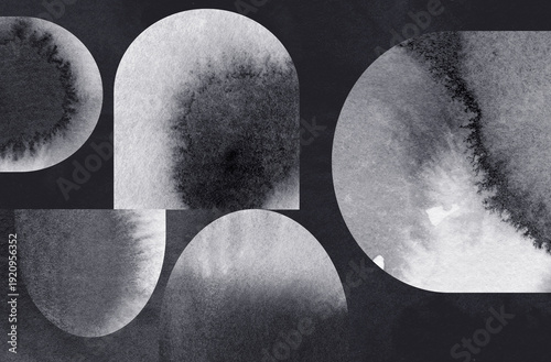 Macro Geometric Ink Stain Composition