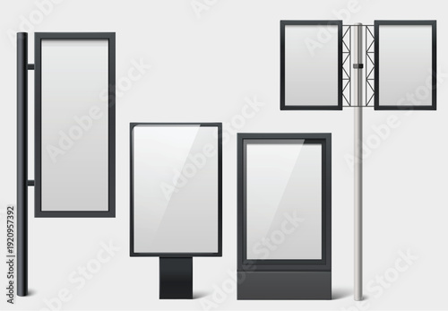 Set of Blank Outdoor Advertising Billboards moukuos aditable Free