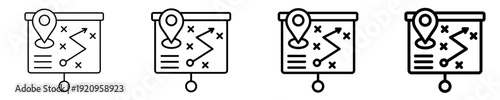Map Pin Strategy  Icon Set Different Style Collection
