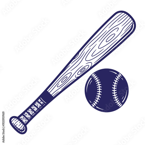 Baseball bat and ball on white background  sports equipment for playing baseball game