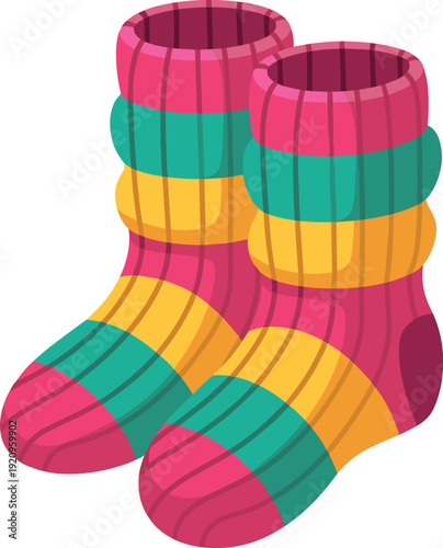 Colorful leg warmers vector on white background.