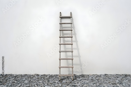 Ladder Against Wall — Career Stagnation Concept