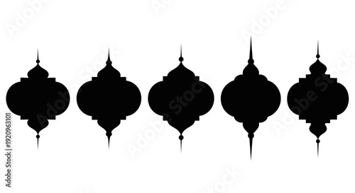 Collection of Islamic-inspired ornate vector frames for decorative and cultural design elements