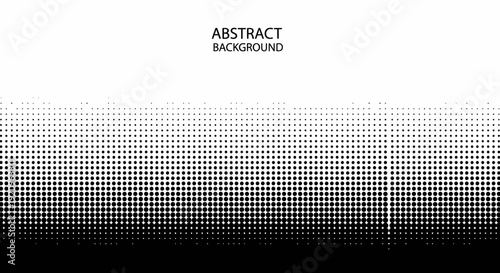 Abstract Halftone Gradient Background with Black Dots on White