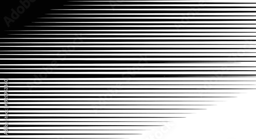 Abstract Dynamic Black and White Horizontal Speed Lines Halftone Pattern Background