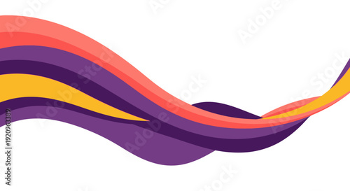 Abstract Colorful Flowing Waves Background Design with Smooth Curves and Vibrant Colors