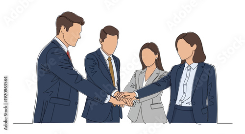 Teamwork and Unity: Business People Joining Hands in Collaboration