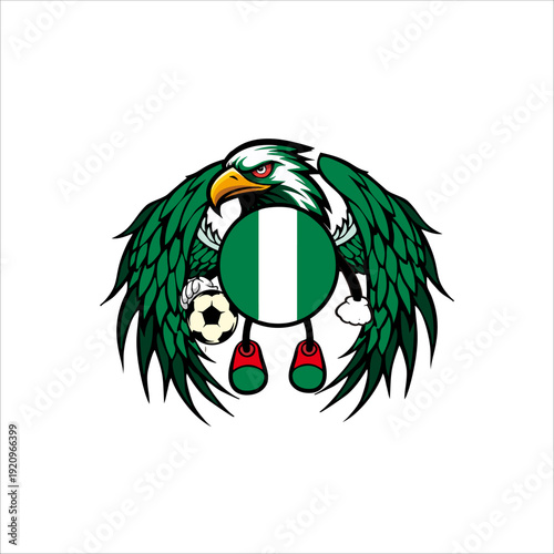 Print Nigeria football country character design for sports identity.