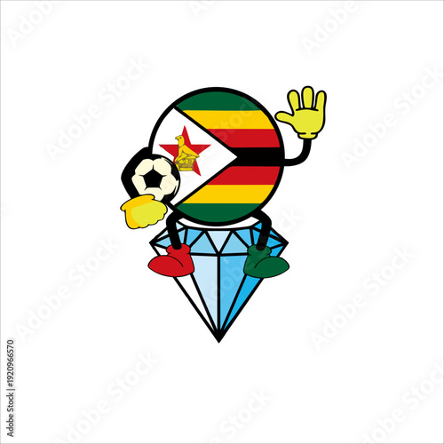 Print Zimbabwe football country character design for sports identity.