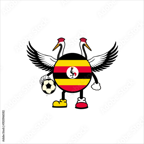 Print Uganda football country character design for sports identity.