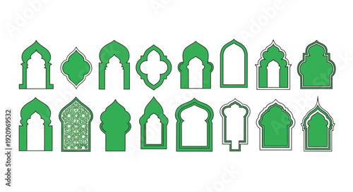 Collection of Diverse Islamic Arch and Window Designs for Architectural Projects
