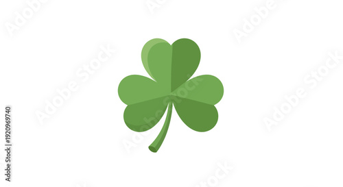Four-leaf clover illustration viewed from directly above in a simple environment