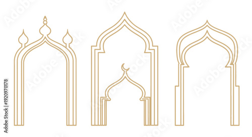 Collection of Elegant Islamic Archway Designs, Decorative Geometric Frames for Architecture