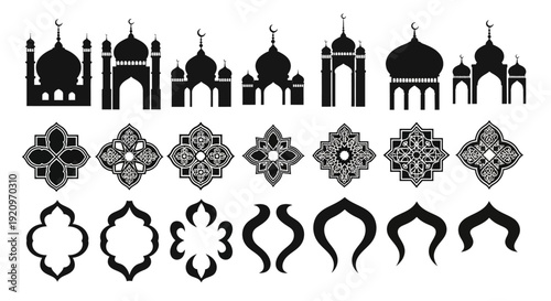 Islamic Architectural Elements and Ornaments Vector Pack Collection