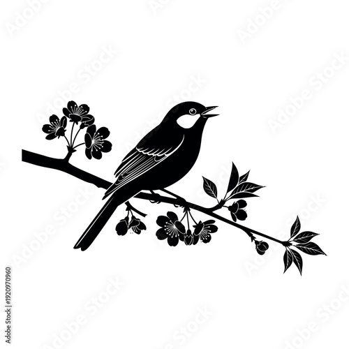Bird on a Branch Silhouette 2.