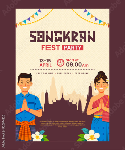 invitation design to celebrate Thailand's Songkran festival