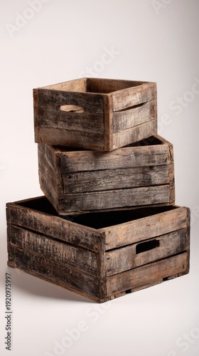 Stacked wooden crates displaying rustic charm perfect for decorative use