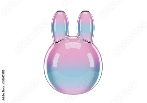 Bunny Bubble, Pink Blue Gradient, Fun Design