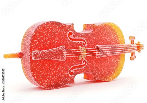 Candy Violin on White Background