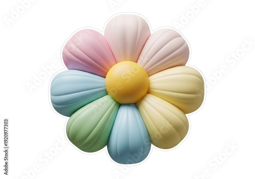 Colorful 3D Flower Illustration