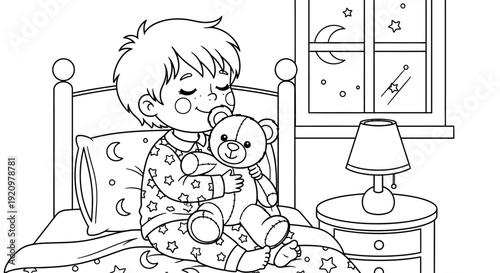 Boy Holding a Teddy Bear.