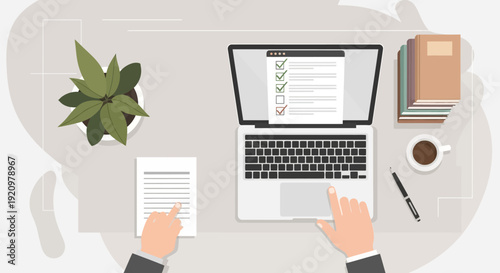 Hands on laptop keyboard typing.