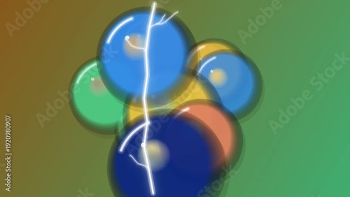 Colorful party balloons floating with strings in a festive celebration scene.