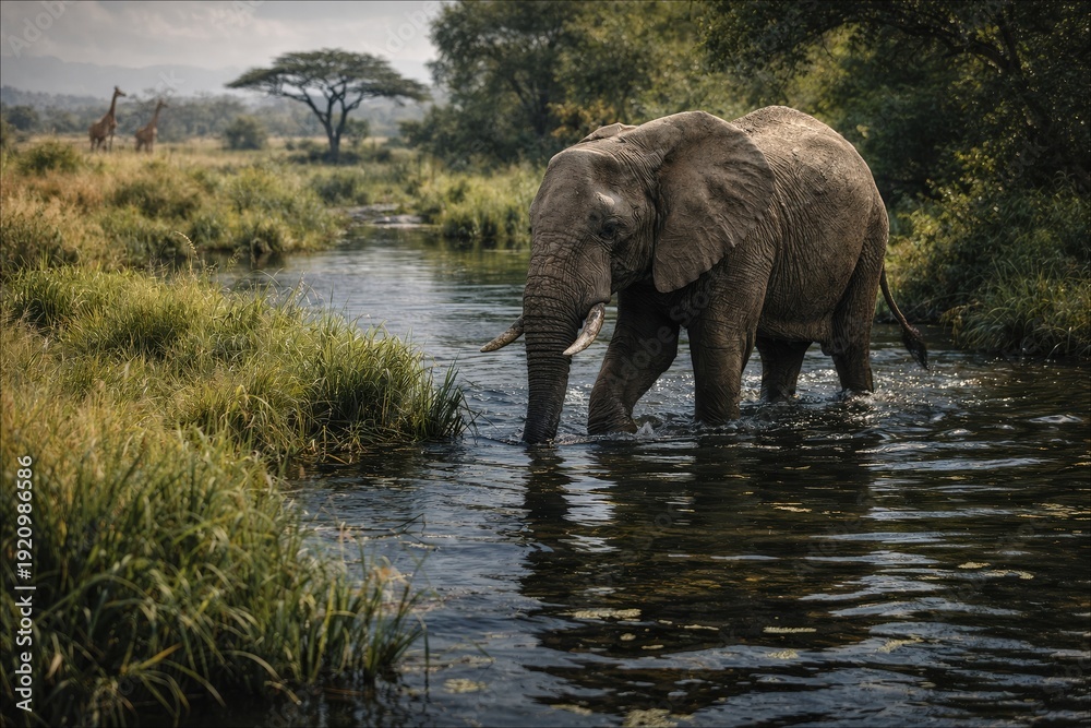 Obraz premium elephant in the water