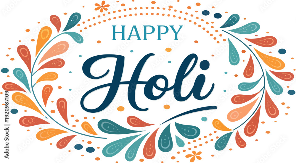 Obraz premium Holi Celebration Colorful Floral Design