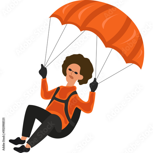 Person Paragliding Illustration