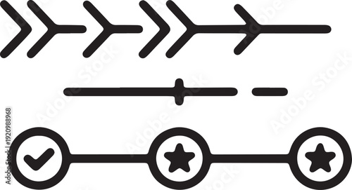 Art & Illustration, Data transfer line icon showing horizontal arrows for file synchronization and information exchange