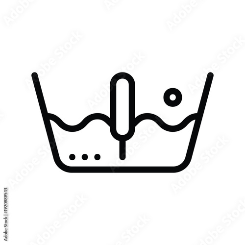 Icon representing washing machine temperature setting. Laundry Single Line Logo Icon.