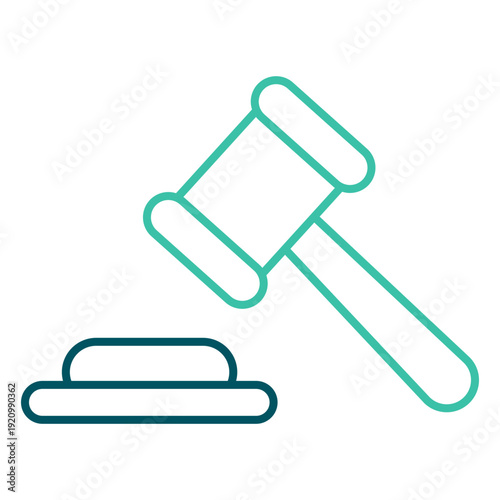 Law gavel line icon