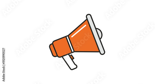 Vibrant Orange Megaphone Icon for Loudspeaker Communication
