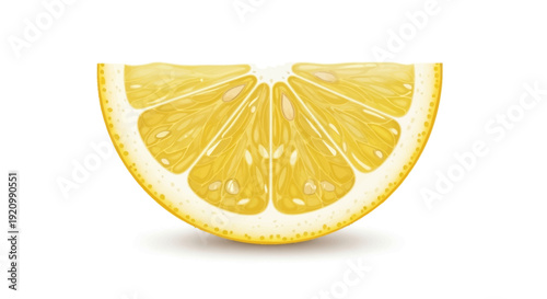 Vibrant Slice of Fresh Lemon with Visible Seeds and Pulp
