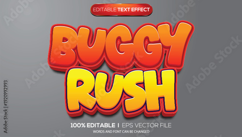 3d text effect buggy rush theme