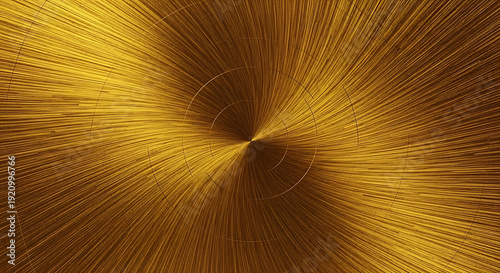 luxurious golden metallic background with radiant radial brushed texture from a central point ideal for premium branding.