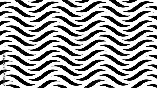 Black wavy lines pattern on white background viewed from directly above