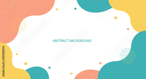 Abstract background with colorful organic shapes and dots, modern design, white space